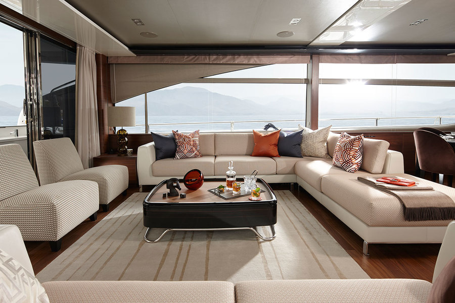 The saloon of Princess Yacht's Princess 88 Motor Yacht model