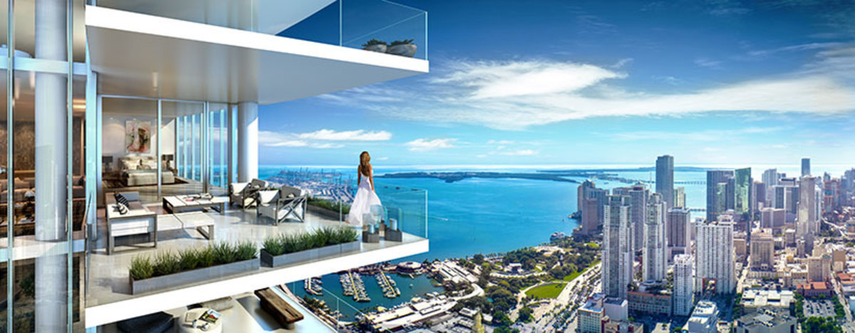 La vista de uno de los balcones del PARAMOUNT Miami World Center.
